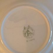 Set of six Moulin des Loups dessert plates, Nappe green model/ 50s-60s