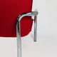 Paire de fauteuils italiens en métal chromé et tissu rouge, 1970