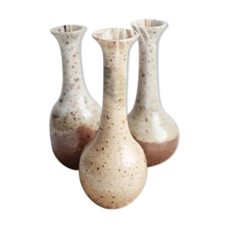 Trio small sandstone soliflore vases