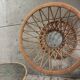 Round vintage rattan table