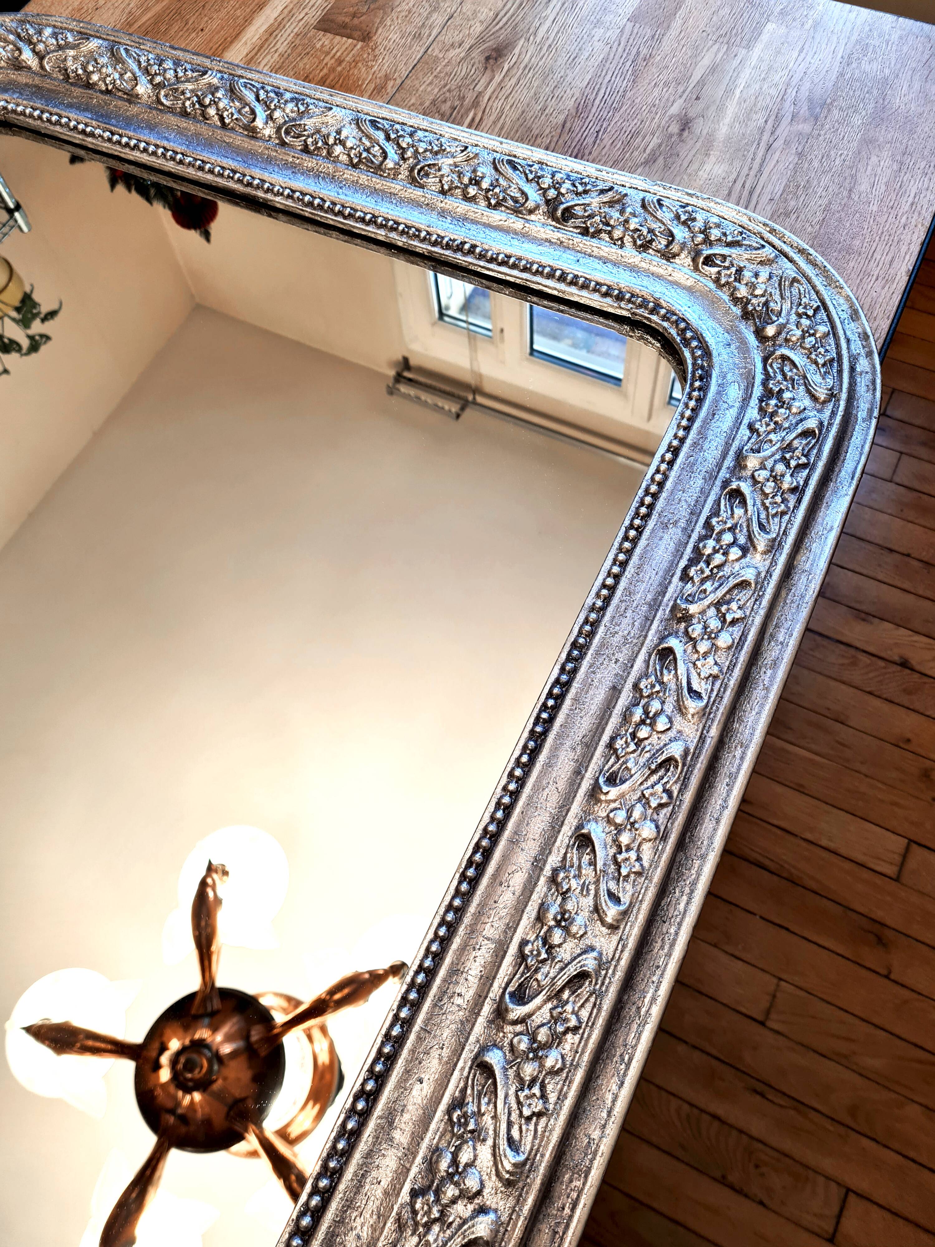 Antique Louis-Philippe mirror "Sidonie" – Art Nouveau decor