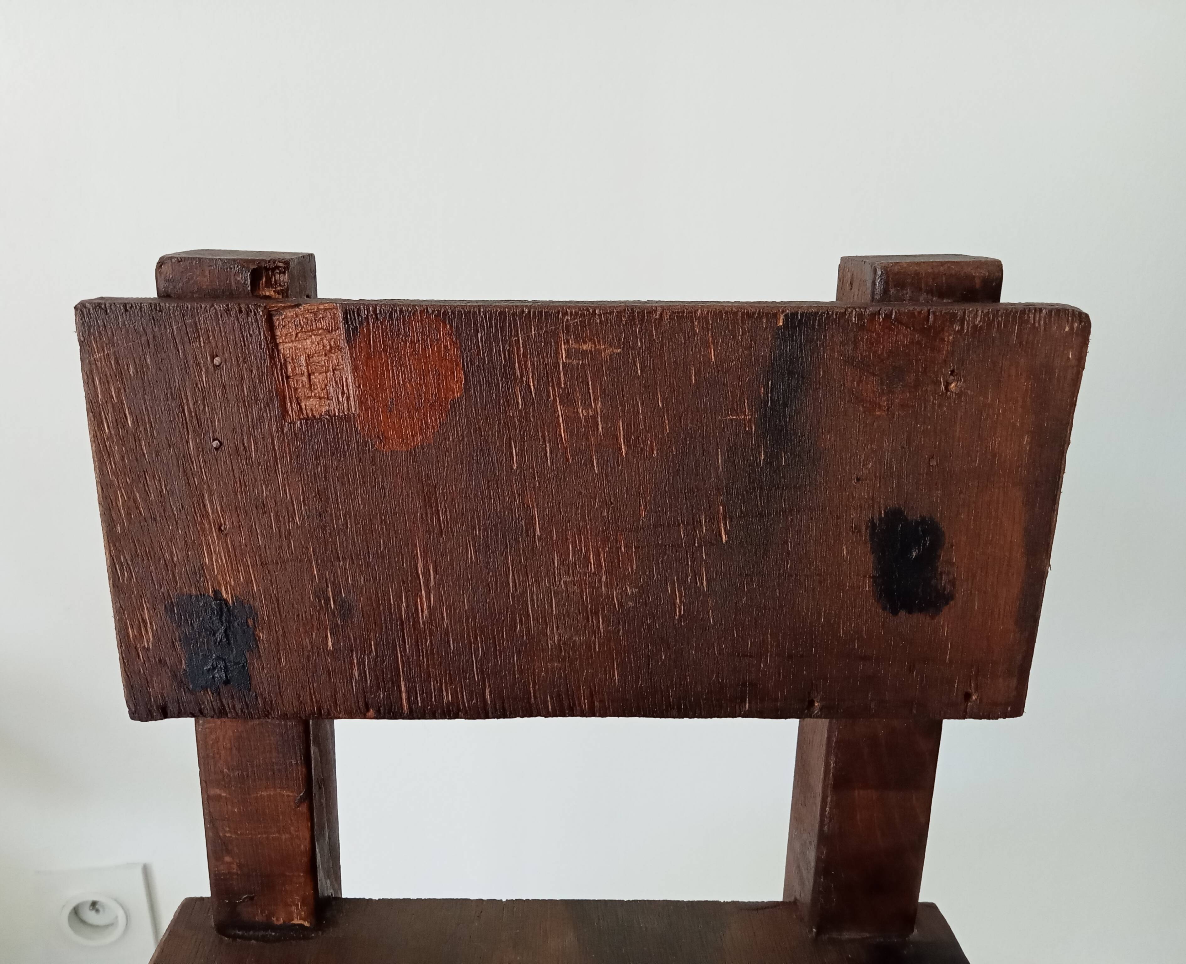 Antique children's chair, folk art, early 20th century