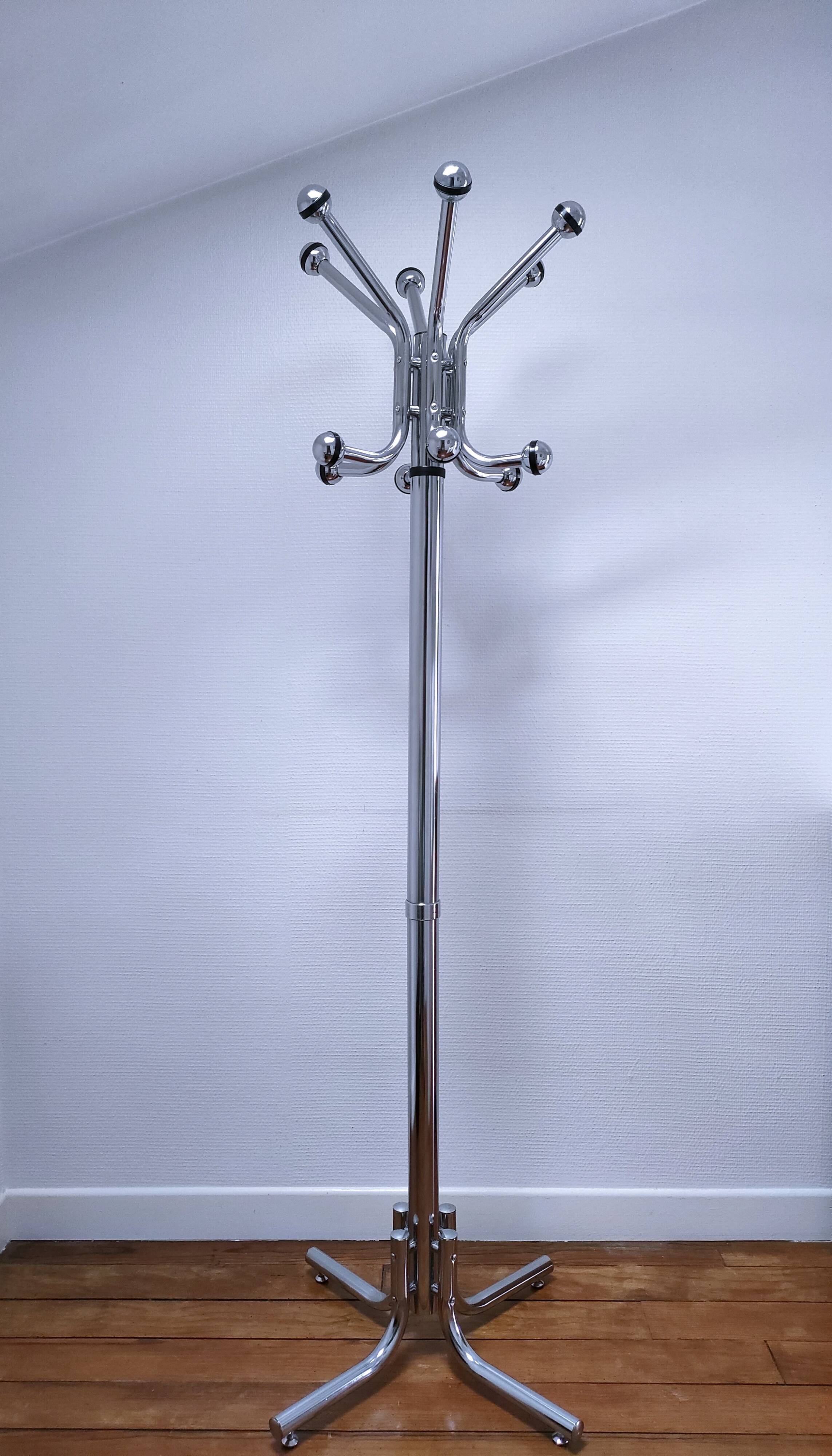 Portemanteau métal chromé design années 80