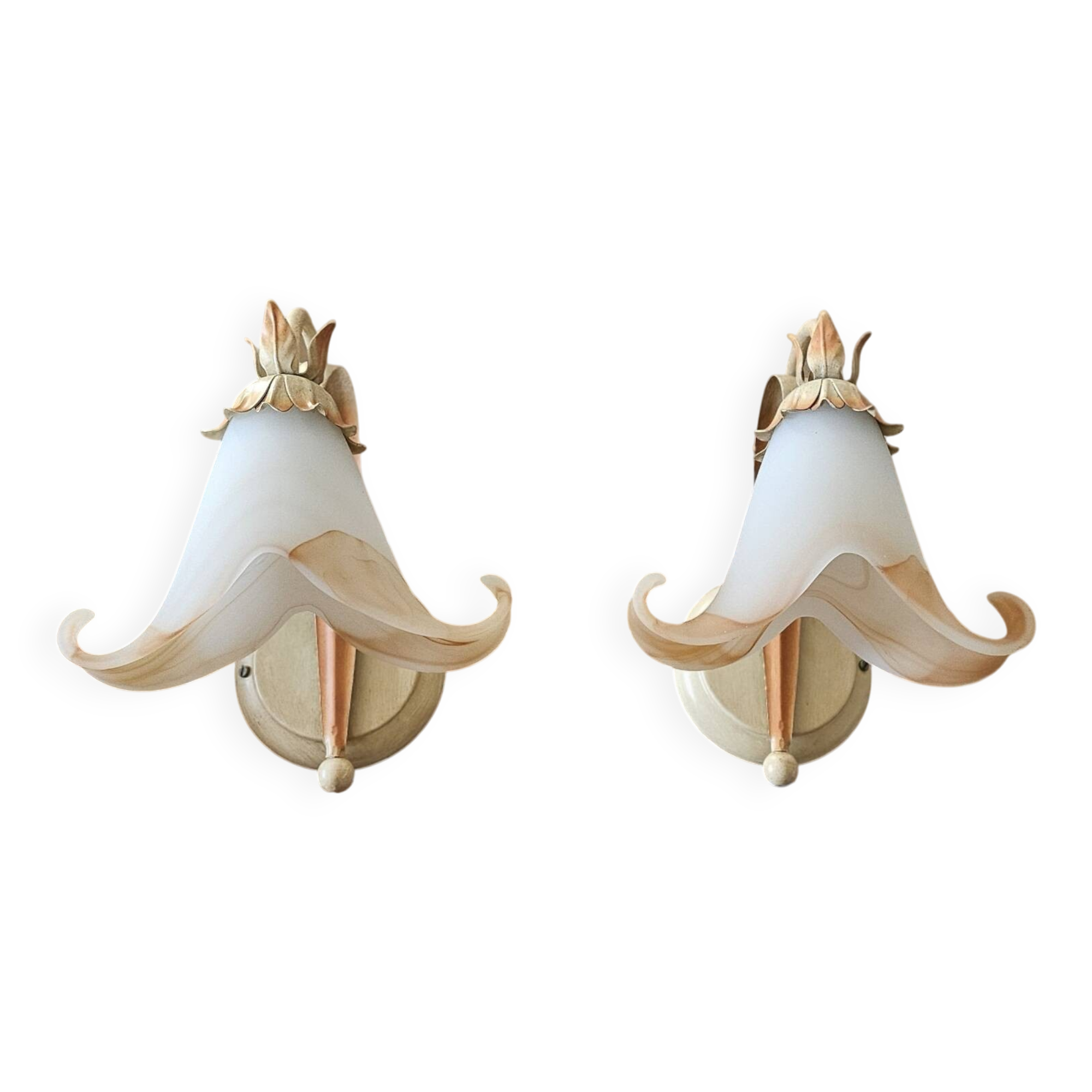 Pair of glass paste wall lights