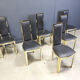 Vintage French brass dining chairs, set of 6 - 1970s