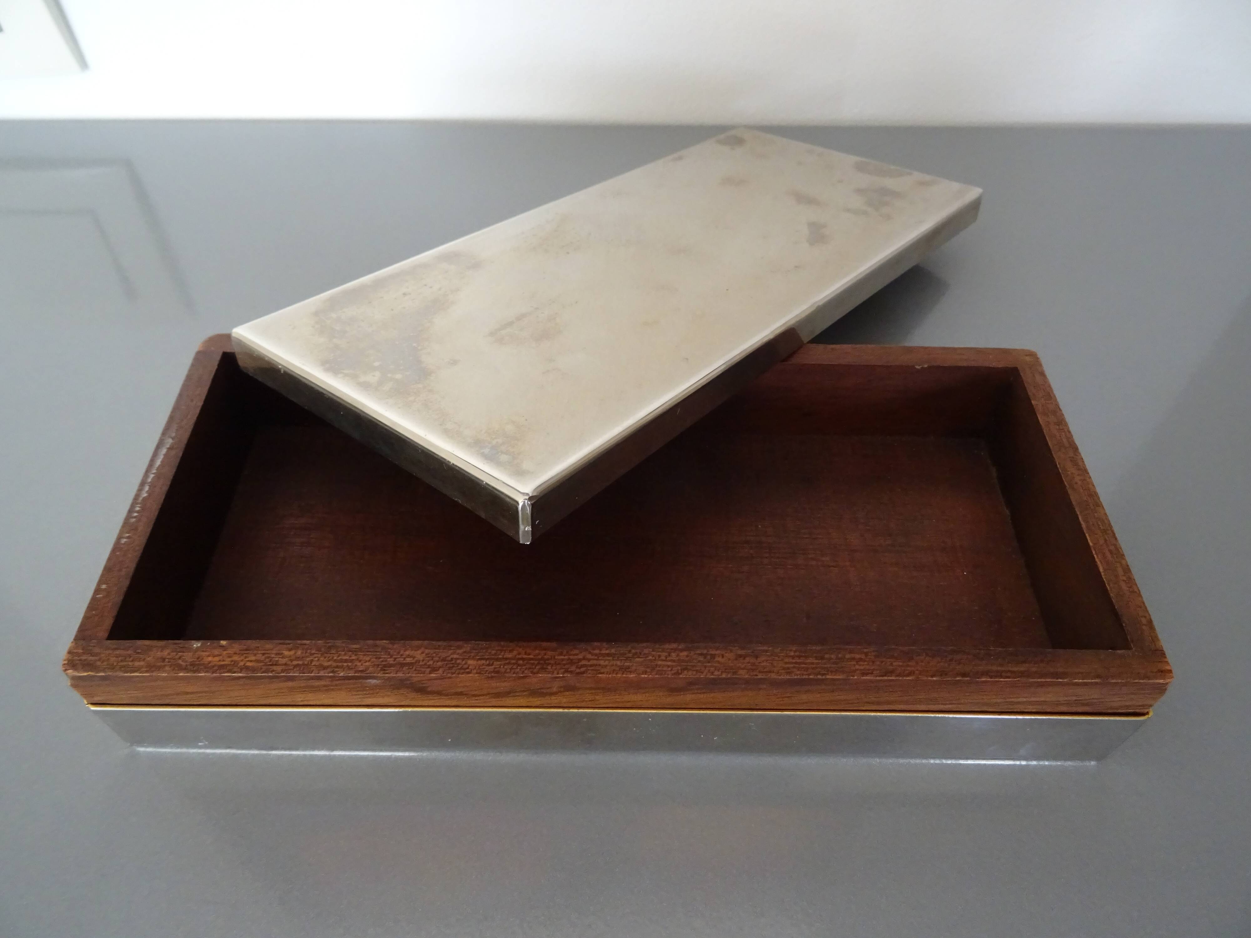 Modernist box in metal and cedar Art Deco