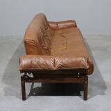 MP13 Sofa in Leather and Rosewood from Percival Lafer, 1970s