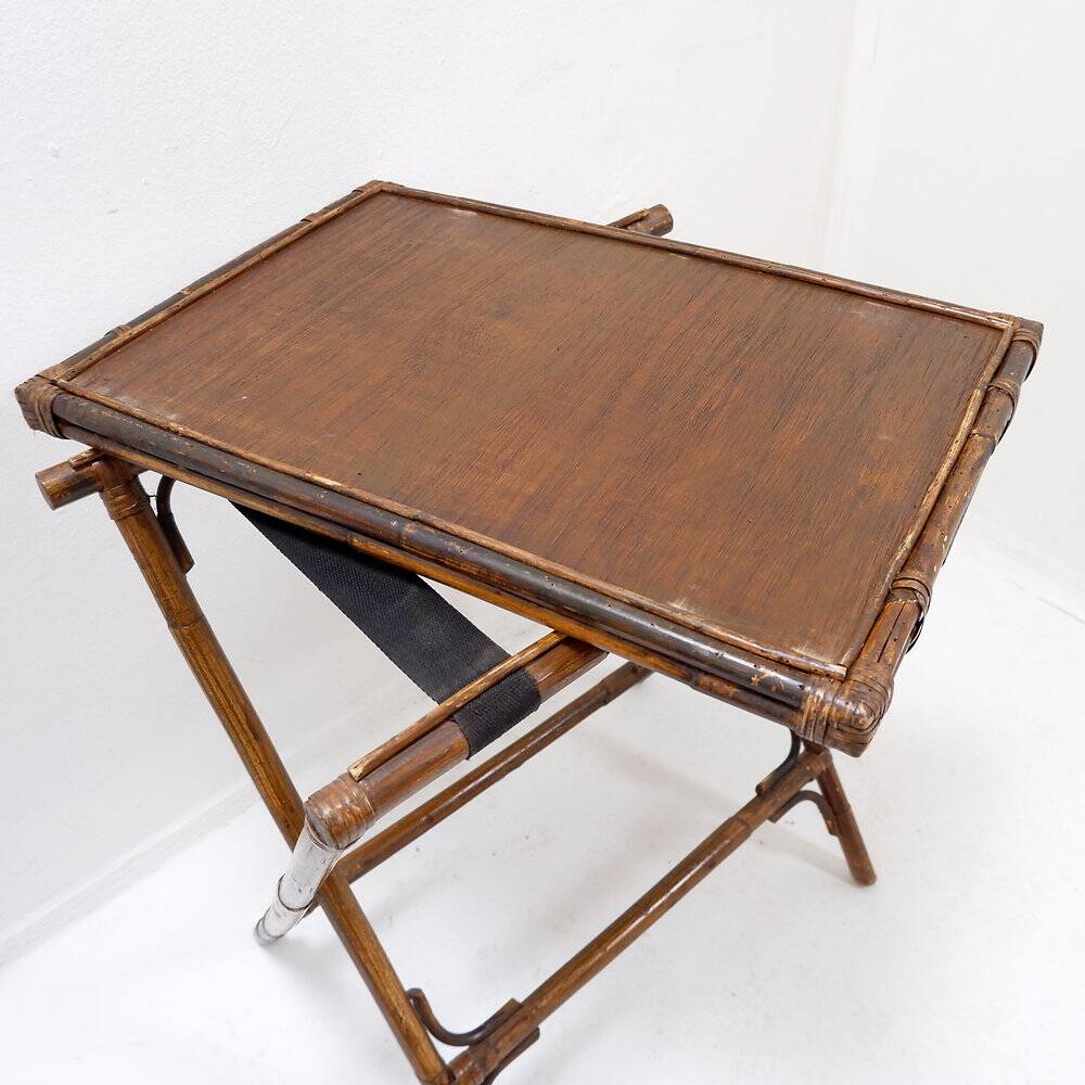 Mid-century colonial style bamboo folding table