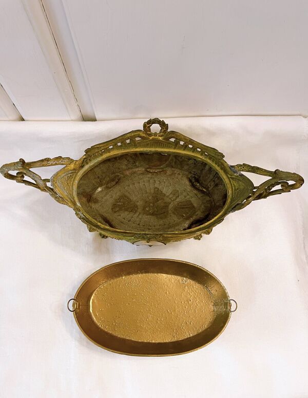 Antique jardinière ou Centre de table en recul