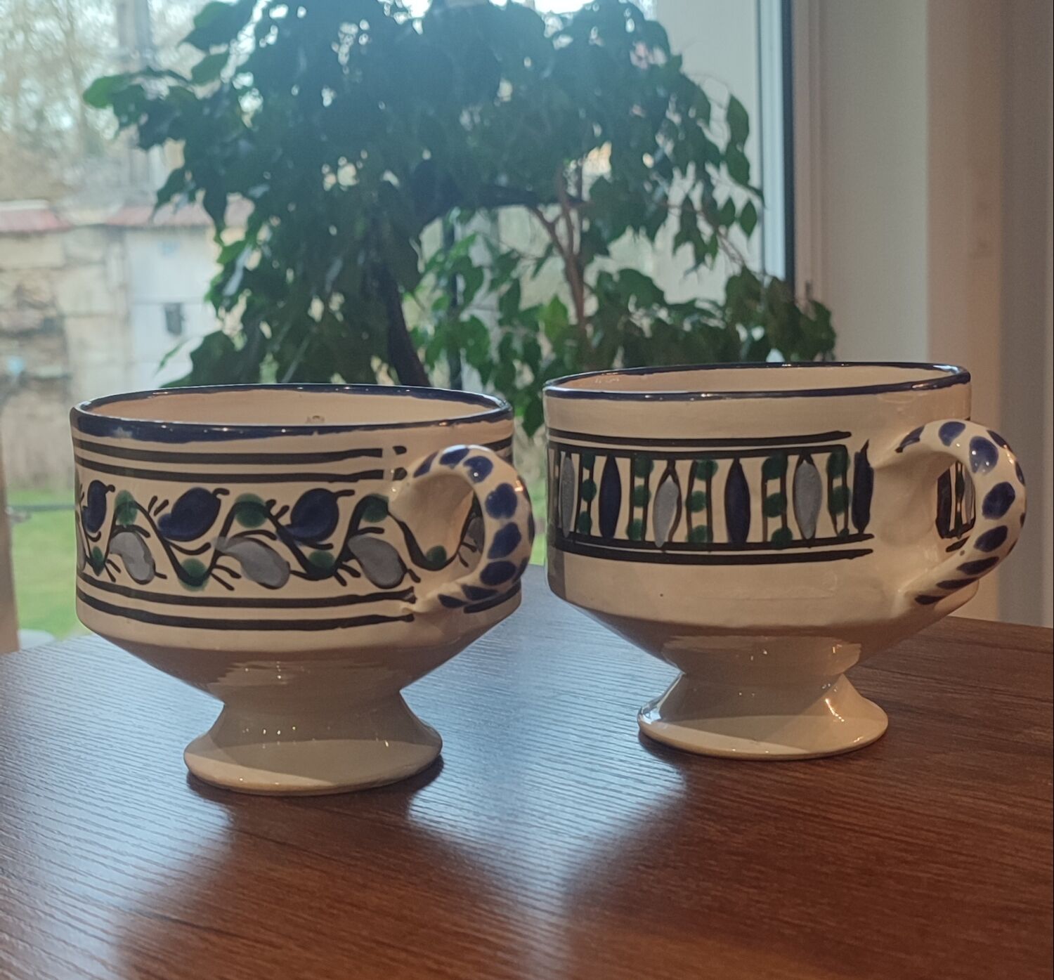 Pair of large 500 ml ceramic mugs from the Maghreb.
