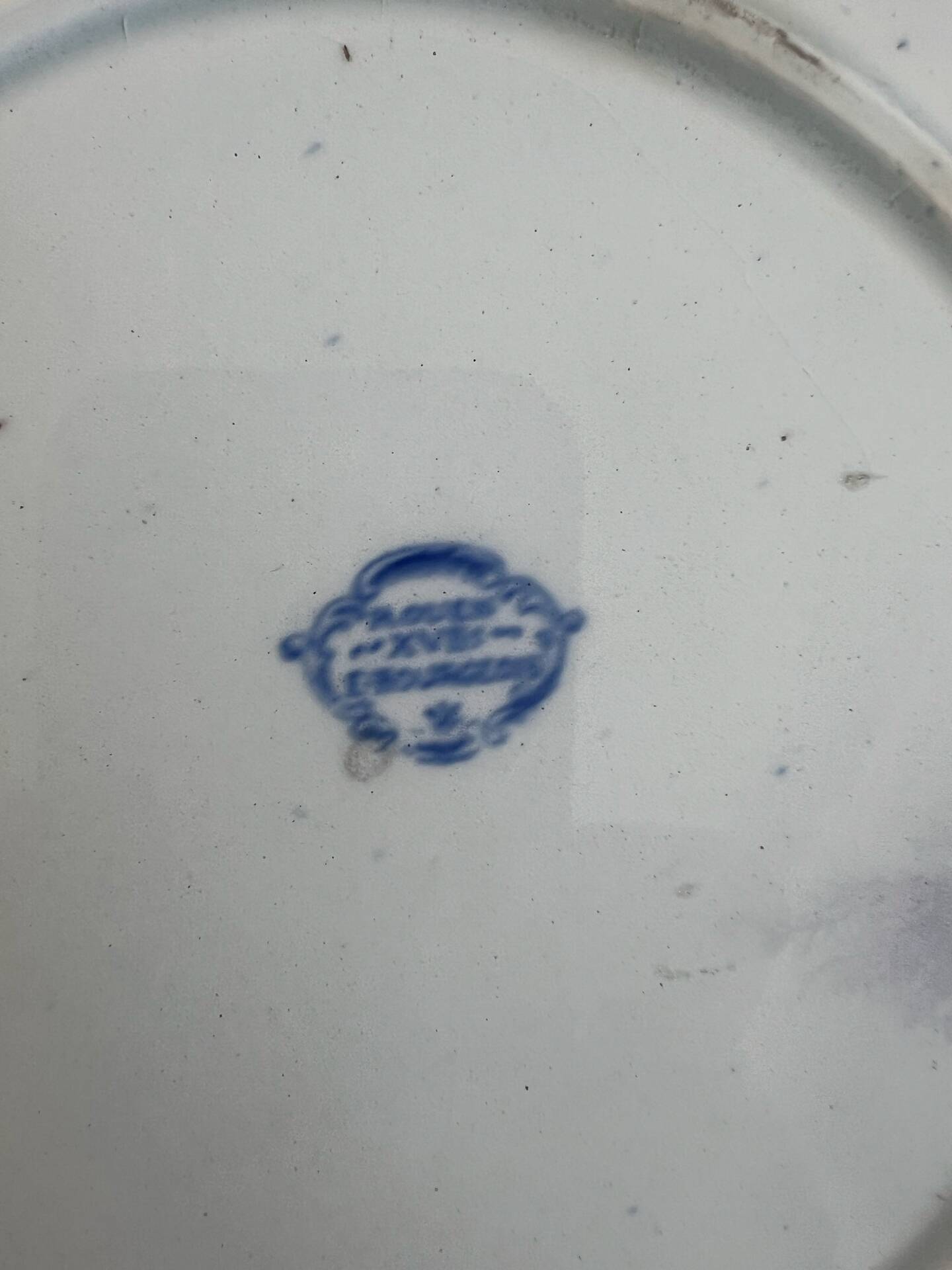 E Bourgeois, Rouen XVIII Collection, very large plate 41cm