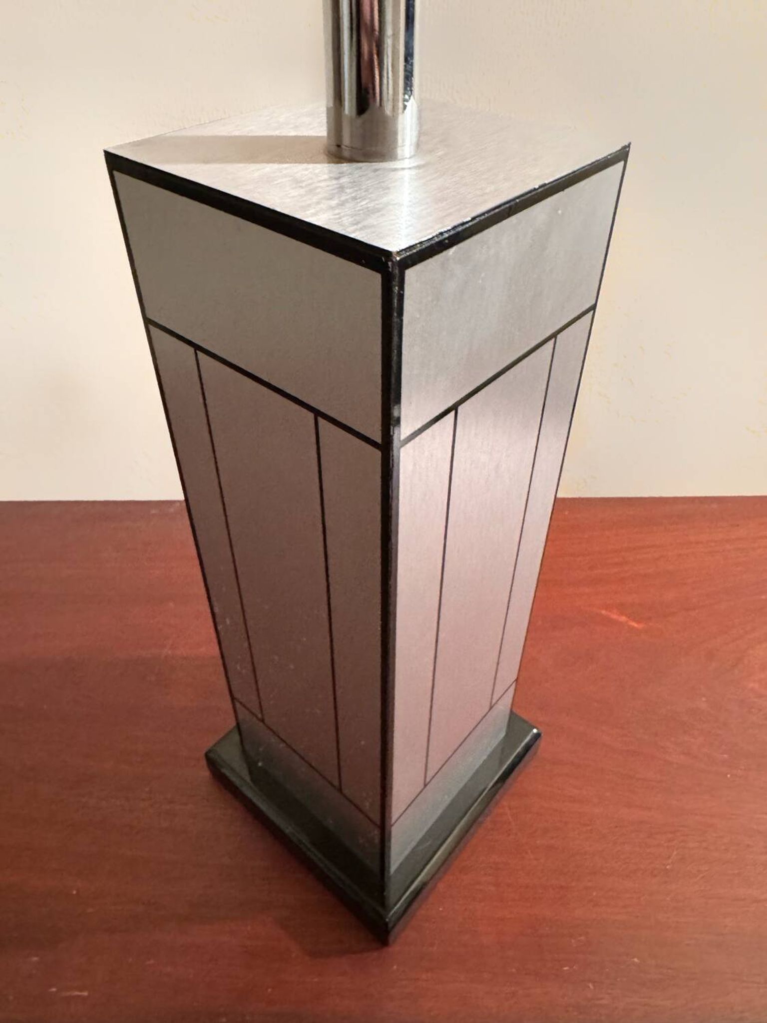 70s brushed aluminum lamp
