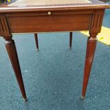 Old style flat desk louis xvi leather tray with 2 pulls