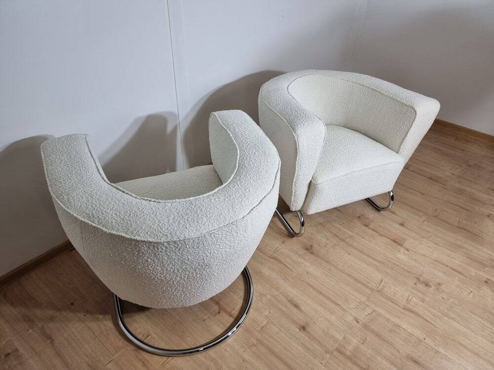 Fauteuils Chromés par Jindrich Halabala, Set de 2