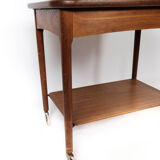 Side table on wheels in teak of Danish design from the 1960s