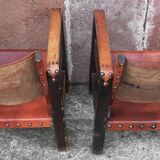 Pair of safari-style armchairs, 1930s