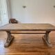 Antique solid oak farmhouse table with star legs - length 200 cm