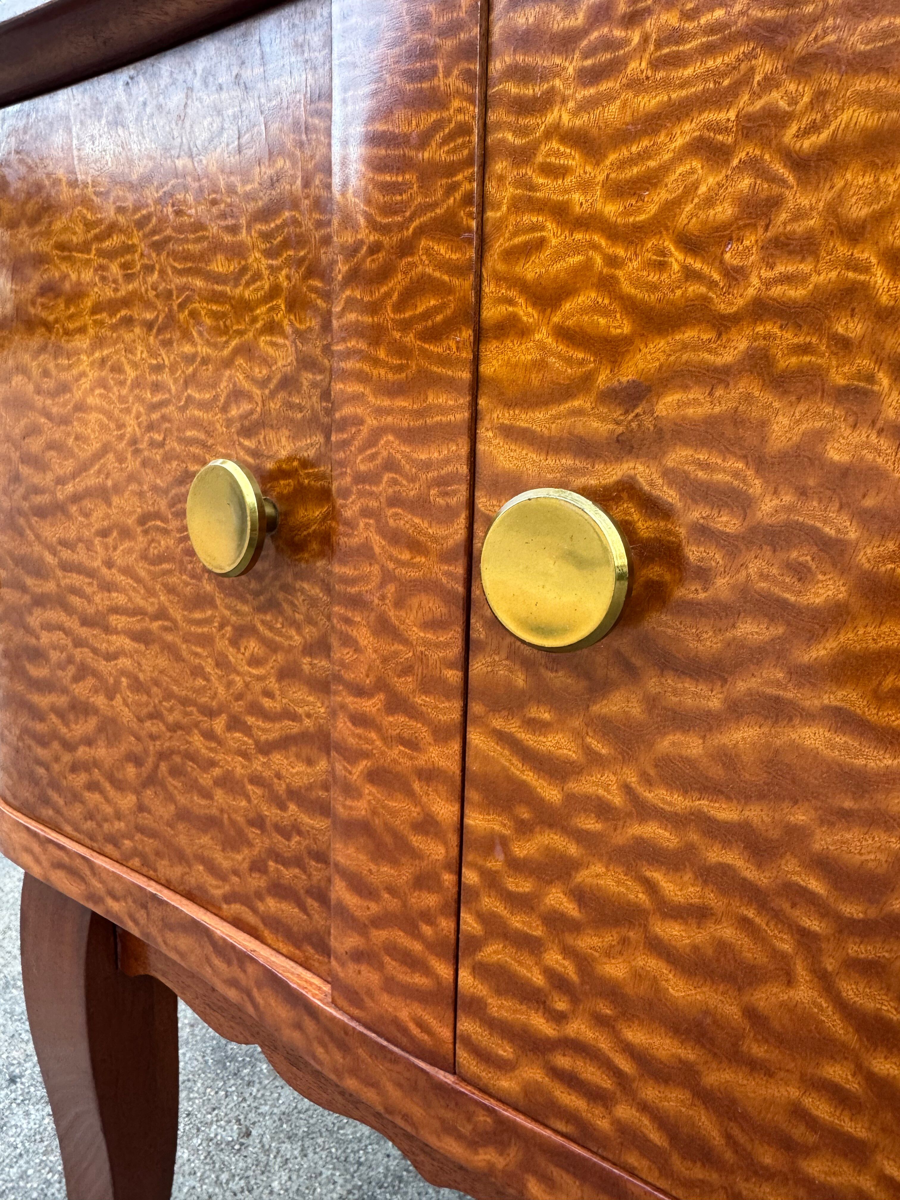 Mahogany veneered bedside table from the 1950s.