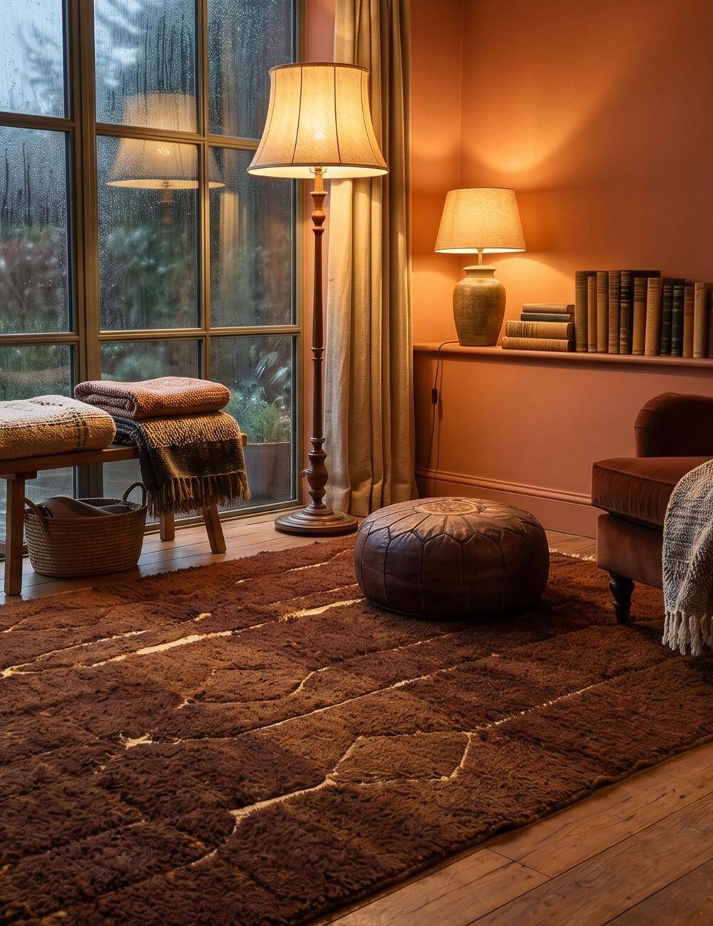 Modern Brown Rug - 290 x 250 cm