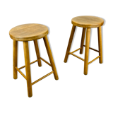 Pair of vintage wooden stools