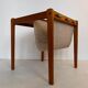 occasional table / magazine rack in teak and turbo-edged fabric