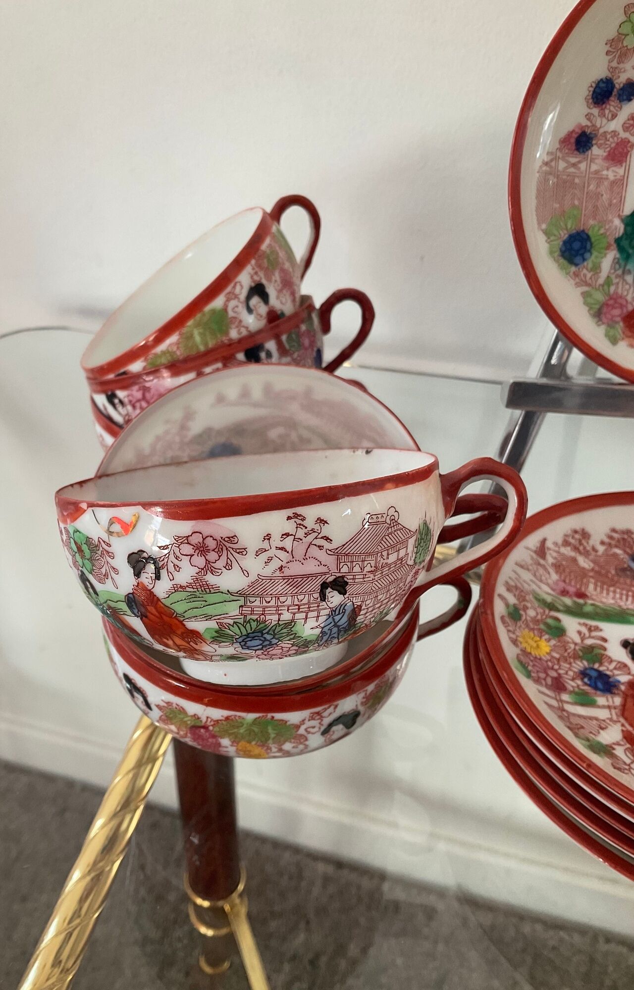 Old Japanese fine porcelain tea set