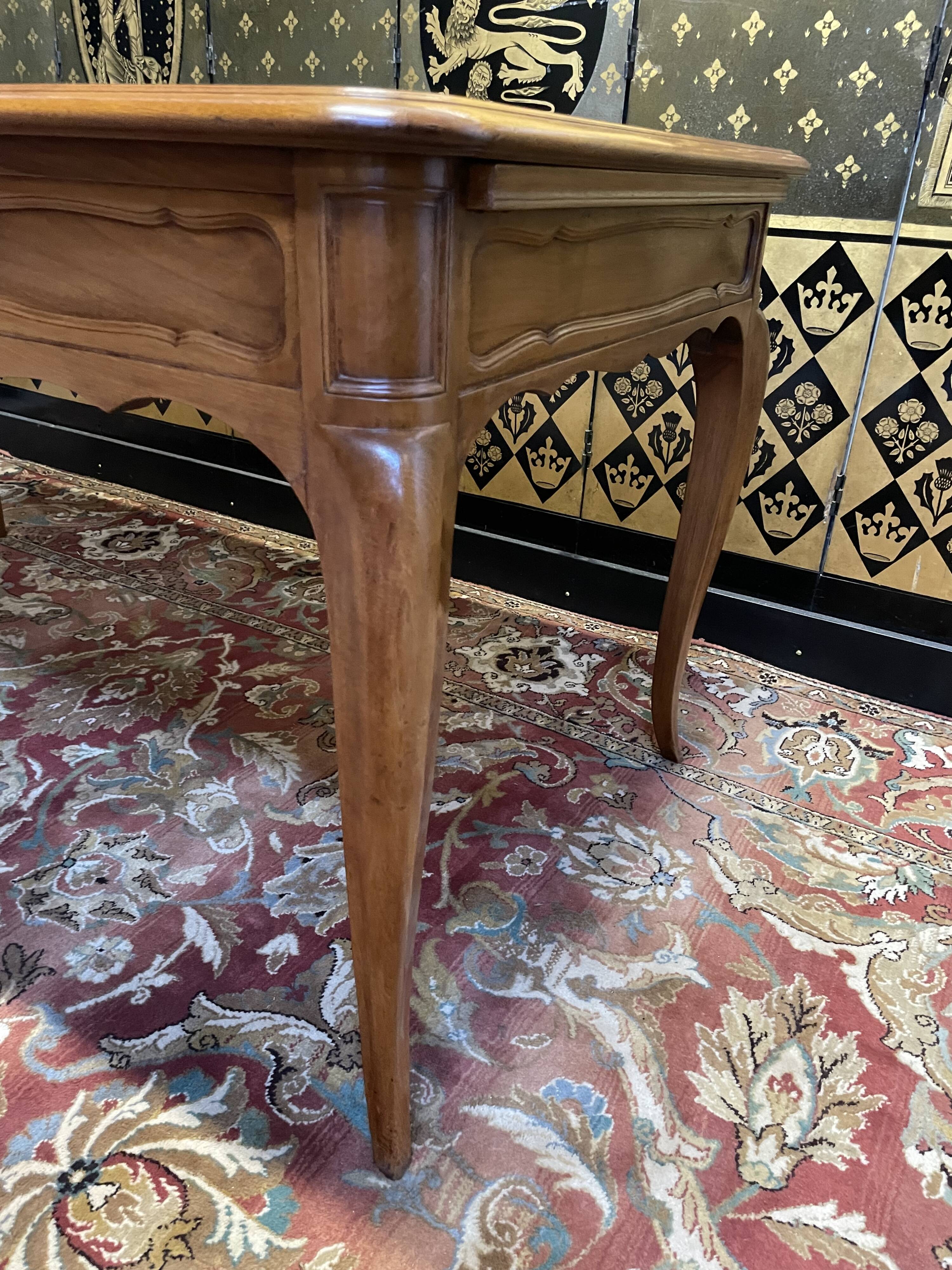 Louis XV style flat desk in blond mahogany