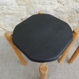 Paire de tabourets en bois
