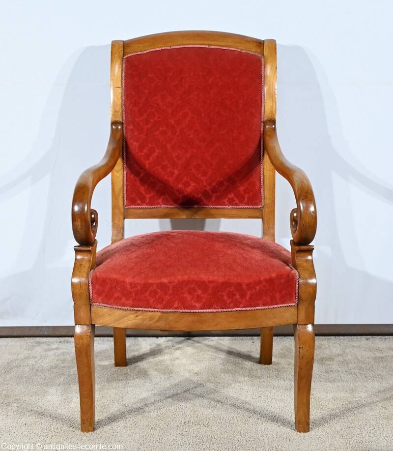 Pair of Cherry Wood Armchairs, Louis Philippe Period – 1st Part 19th