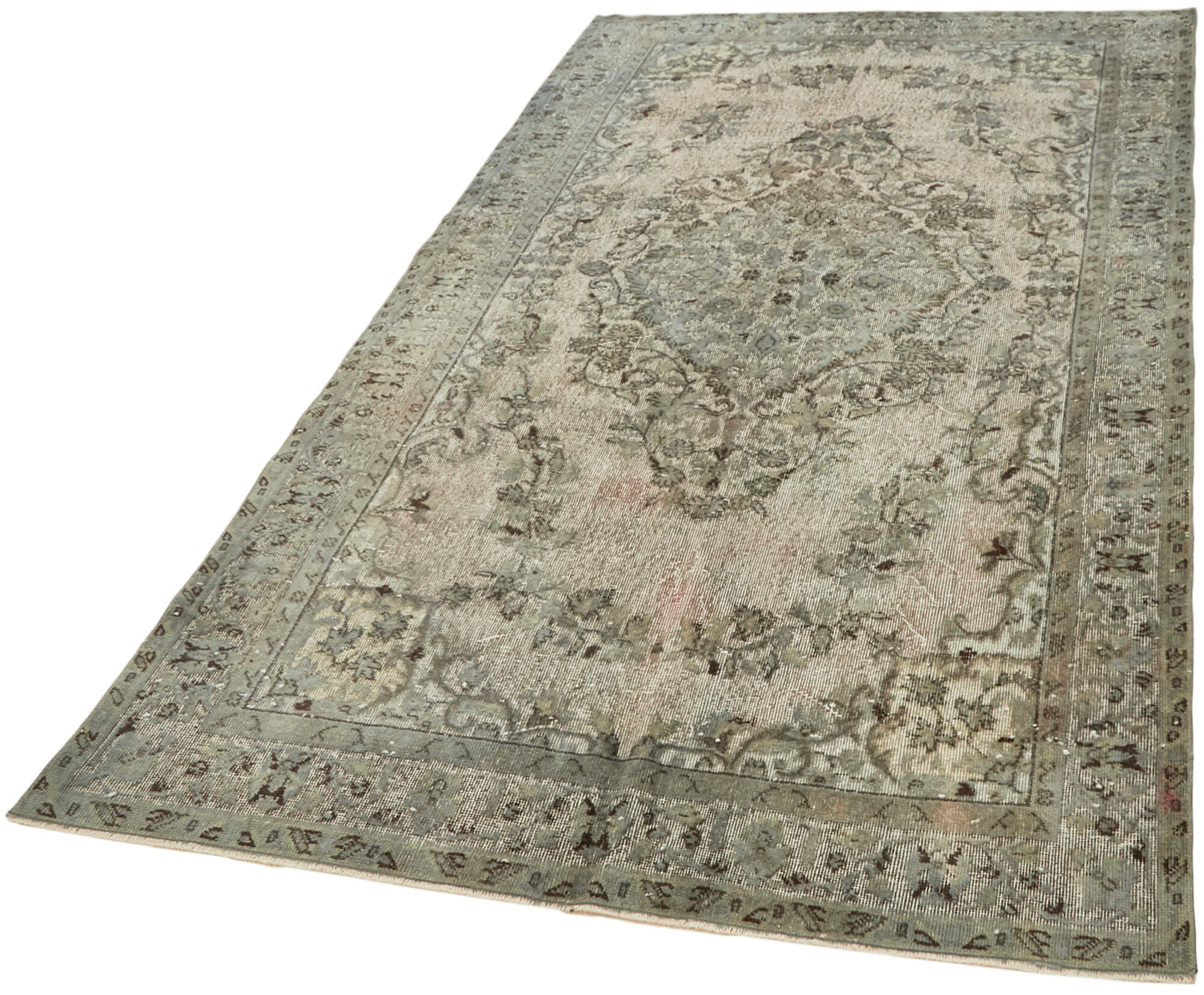 Handmade Contemporary Anatolian 1970s 173 cm x 291 cm Grey Carpet