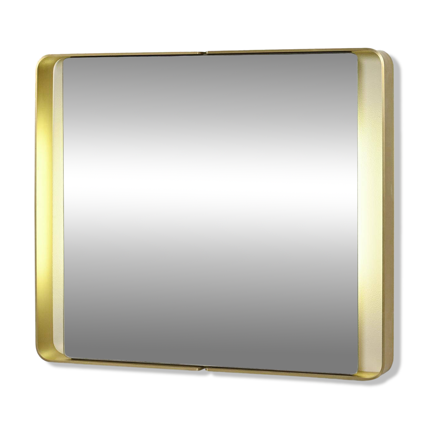Rectangular mirror in gilded metal, circa 1970