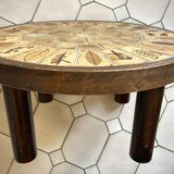 Table basse ronde  herbier - Roger Capron