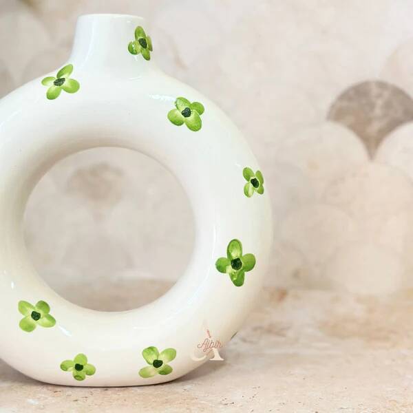 Artisanal vase Tafoukt floral