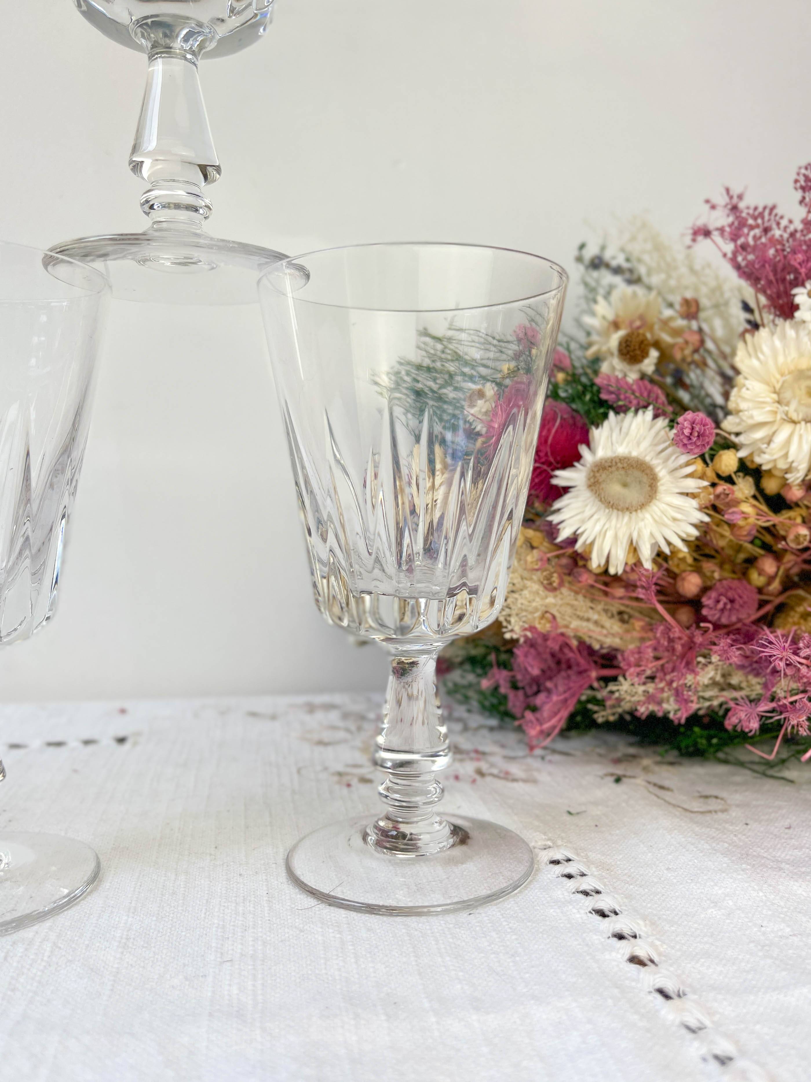9 vintage red wine glasses