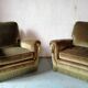 Paire de fauteuils en velours "Jean Roche "
