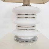 White chrome and opal table light by Leclaire and Schafer, Germany, 1970's