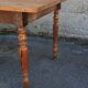 Farm table, turned wooden legs