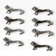 Series of antique knife rests in the shape of a lion, silver-plated metal.