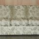 Pair of Howard & Son's style sofas in floral patterned silk blend.