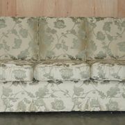 Pair of Howard & Son's style sofas in floral patterned silk blend.