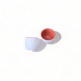 2 6cm ceramic tumblers enameled inside, espresso or aperitif cups