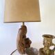 1950s wooden lamp, recent 2M fabric cable, tracing lampshade