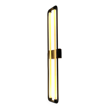 Applique double néon noir par Gian N. Gigante pour Zerbetto, 1980