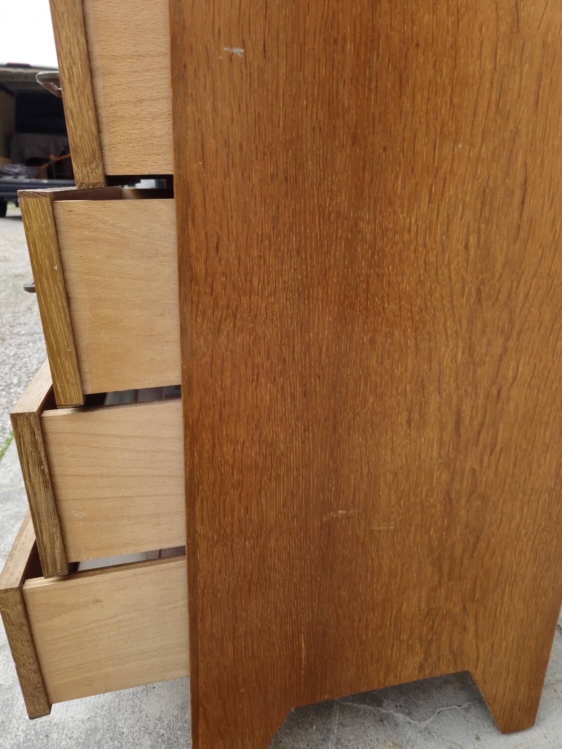 Vintage chest of drawers with compass feet, 1950s, 4 drawers