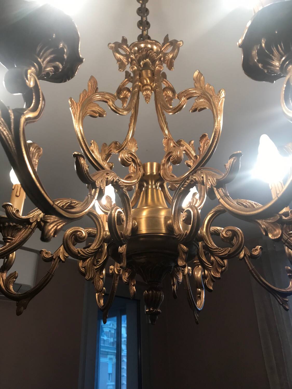 Lustre bronze 8 branches