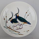 Service modèle oiseaux en faïence polychrome Gien peinte à la main