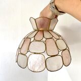 Abat jour to hang in mother-of-pearl and brass