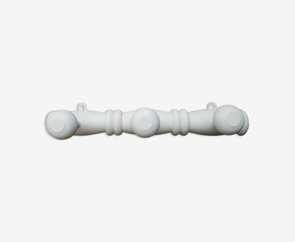 Porte manteau mural blanc en bois