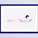 Illustration Naiade No. 4/8  Le Croisic me Bretagne liseuse, livre, bleu, rouge