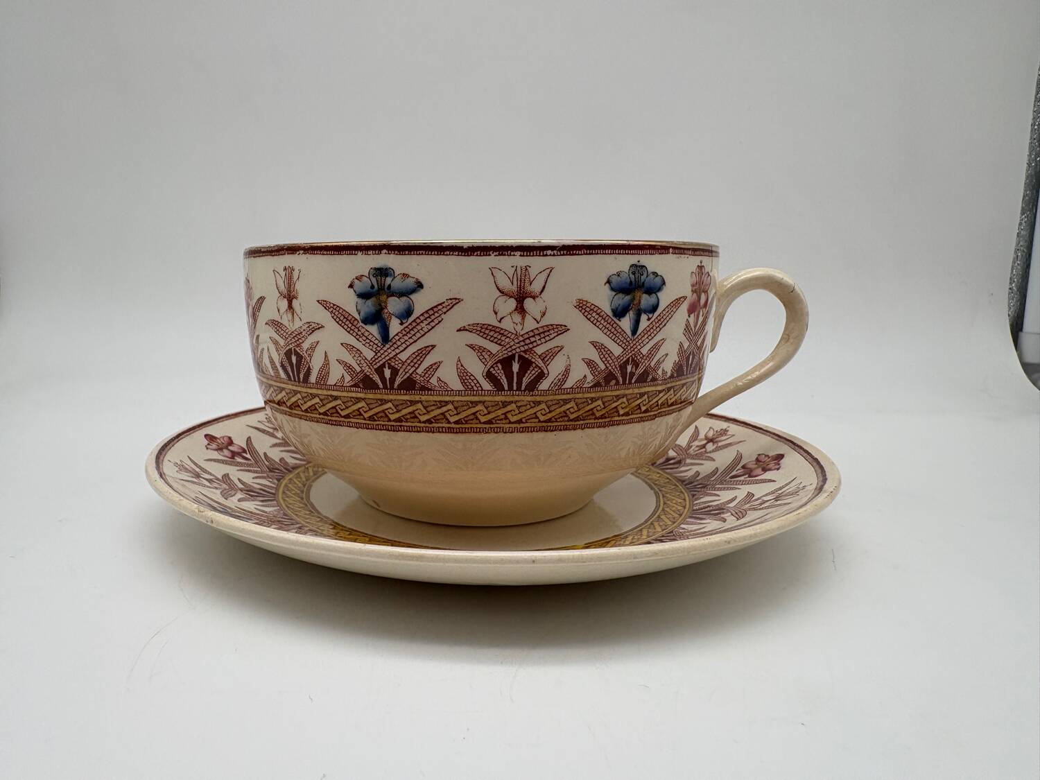 Chocolate cup, Sarreguemines, Derby model, ironstone
